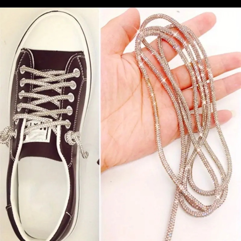 Bling Rhinestone Rope Glitter Shoe Lace. 1 Pair Bling Glitter Sneakers